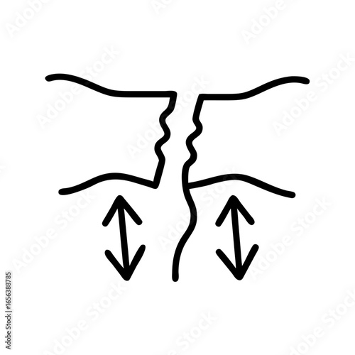 Tectonic plates diagram representing movement on transparent background  