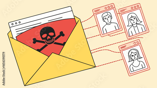 Malicious Email with Skull and Crossbones Warning of Identity Theft.