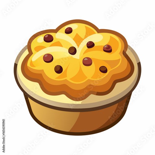 A delectable sweet pastry.  golden brown and filled with deliciousness. Perfect for satisfying your sweet tooth!