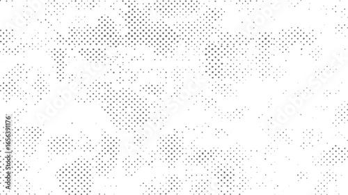 Halftone grunge dot texture. Distressed halftone pattern with vintage worn overlay. Retro dotted background for creative artwork and design