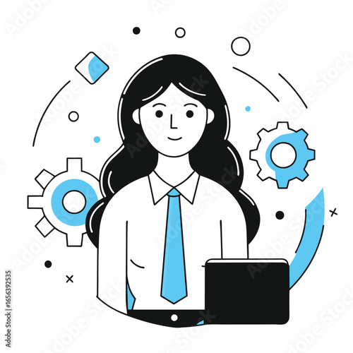 attachments business illustration of a woman