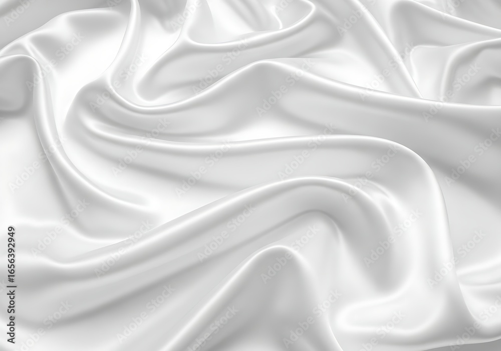 Obraz premium Luxurious white silk fabric with elegant draping and soft folds
