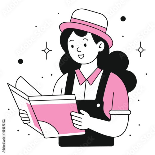 paperboy business illustration of a woman 