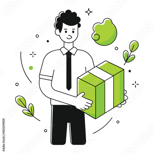 delivered business illustration of a man