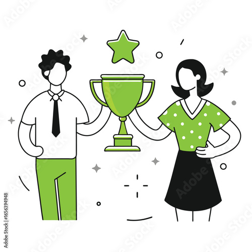  reward business illustration of a woman 