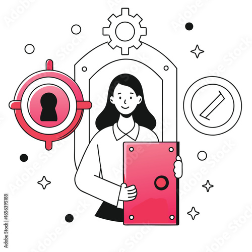 safe business illustration of a woman