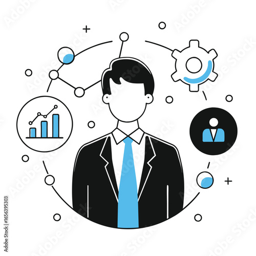 delivered business illustration of a man