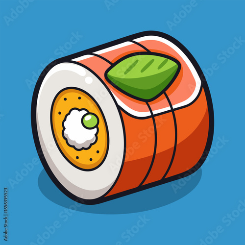 Savory Sushi Roll.  A Culinary Delight of Japanese Cuisine