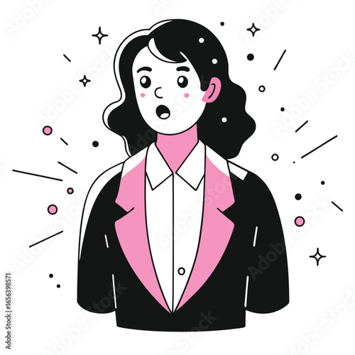 sadly surprised business illustration of a woman