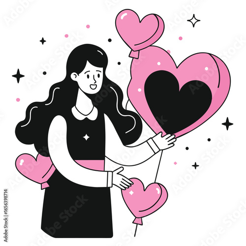 valentine s day business illustration woman