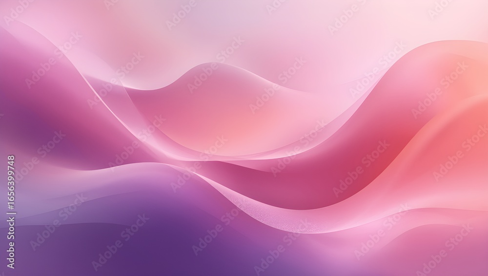 Abstract gradient digital artwork with flowing purple pink and orange hues smooth wave design,modern background texture and harmonious motion.