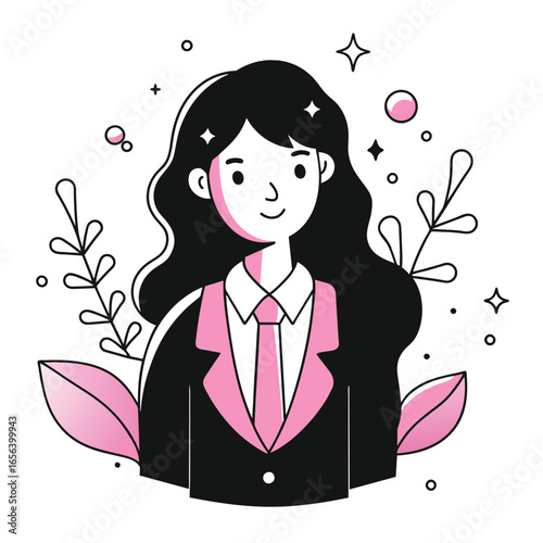 collecting business illustration of a woman 