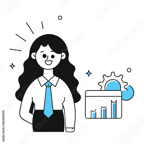 monday feeling business illustration of a woman