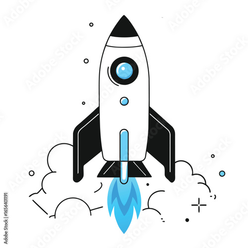 rocket line icon