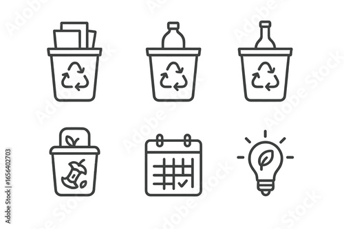 Recycling and Sustainability Line Icons