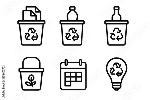 Recycling and Sustainability Line Icons