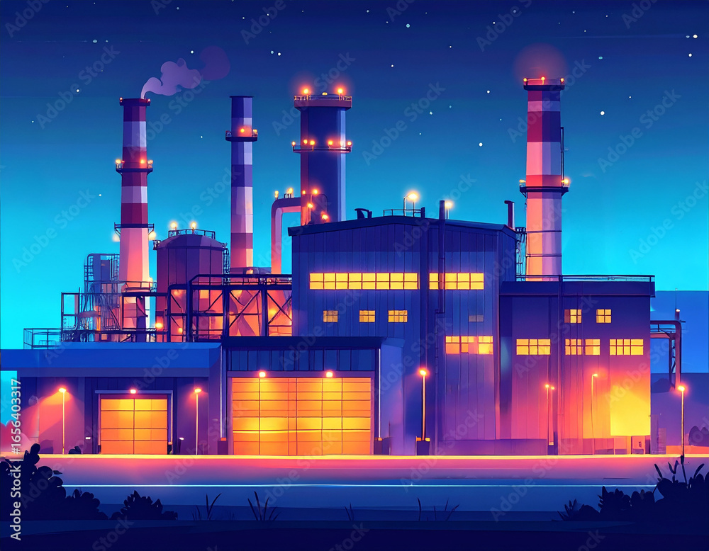 Obraz premium 工場の夜景