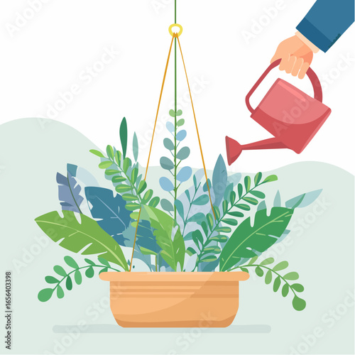 Hand Watering Hanging Plant Potted Plants