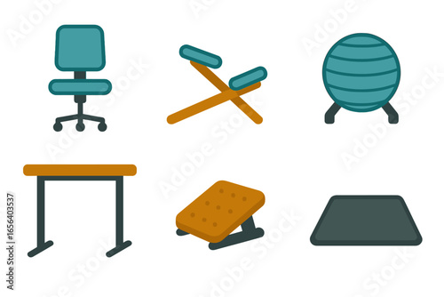 Furniture and Fitness Equipment Icons
