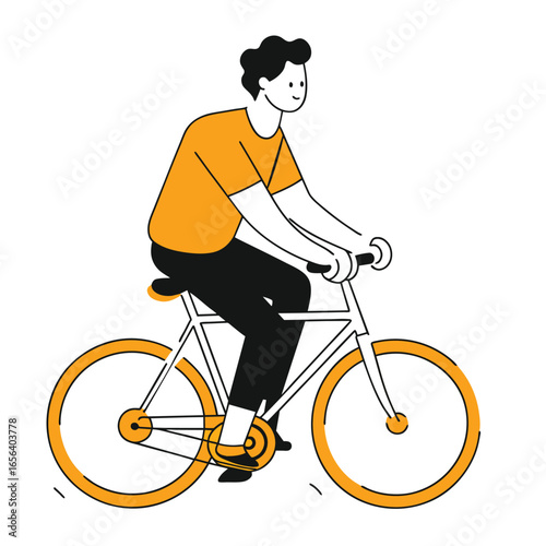 silhouette of a man with bicycle