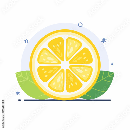 Fresh Lemon Slice Graphic Design