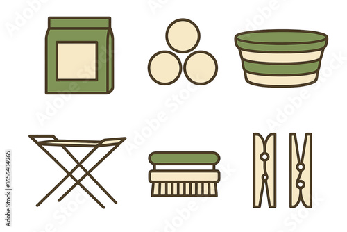 Laundry and Cleaning Supplies Icons