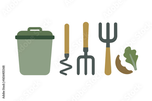 Gardening Tools and Fresh Produce