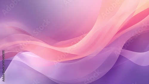 Abstract gradient digital artwork with flowing purple pink and orange hues smooth wave design,modern background texture and harmonious motion.