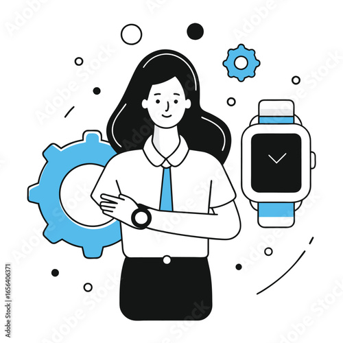 smartwatch business illustration of a woman