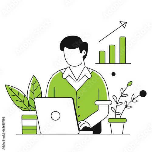 accounting business illustration of a man