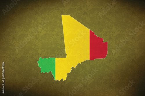 Mali vector map with flag	