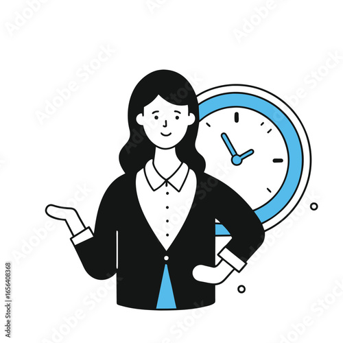 clock is ticking business illustration woman