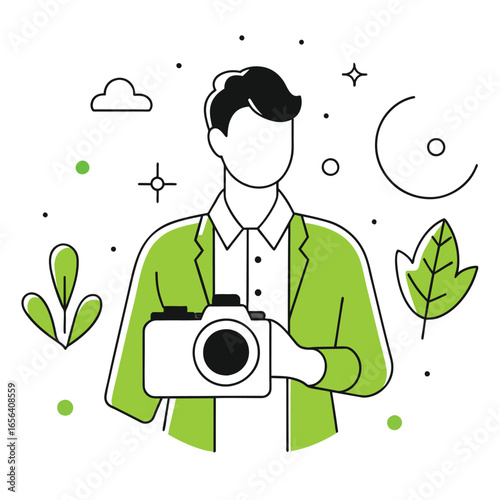 photographer business illustration of a man 