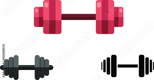 Dumbbell for fitness, strength, and exercise VECTOR