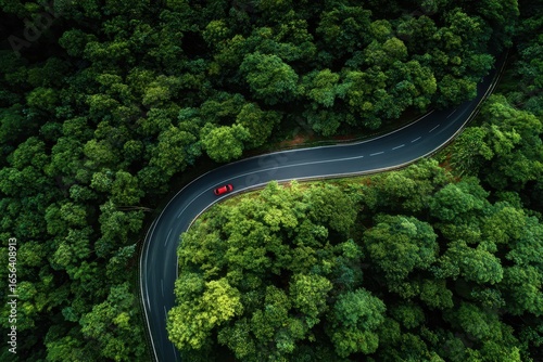 Aerial top view road in forest with car to start the new year 2026 Goal plan action, Business target and growth strategy. Business annual plan and development for achieving goals and success