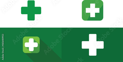 Green plus symbols, medical concept VECTOR