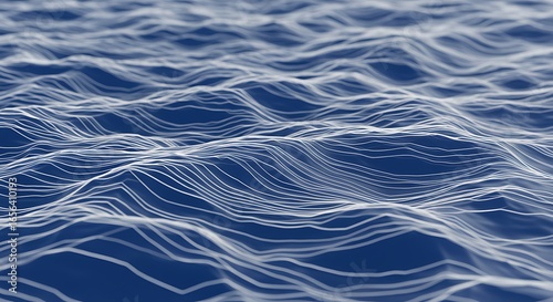 Fototapeta Naklejka Na Ścianę i Meble -  深海からの波紋：線描による3D表現