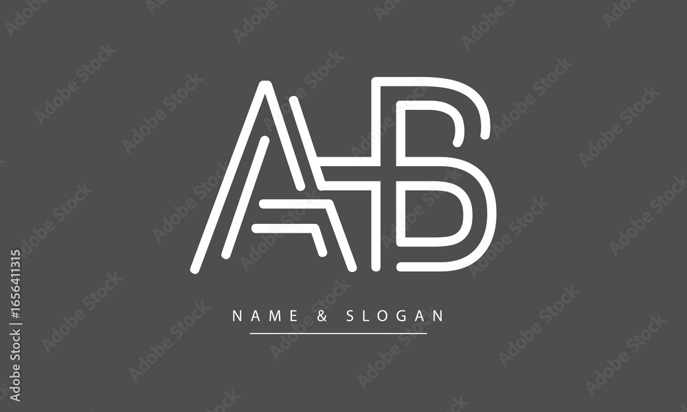Fototapeta premium AB, BA, A, B Abstract Letters Logo Monogram