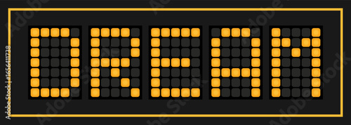 Orange color led banner in word dream on black background