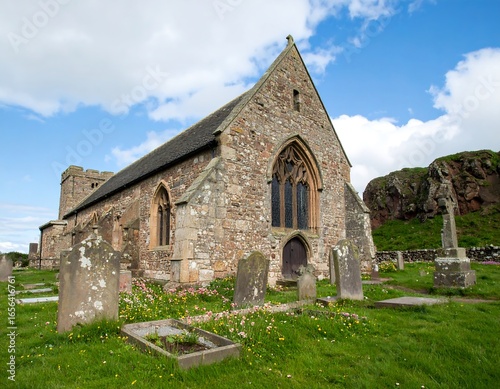 Old stone church with graveyard