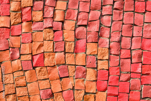 Red and Orange Stone Mosaic Texture