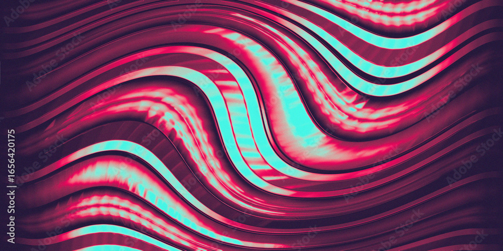 Fototapeta premium Liquid Grainy Chrome Red blue Pattern Background – Abstract Metallic Texture with Noise Effect and Fluid Gradient Design for Futuristic Digital Art and Contemporary Graphics