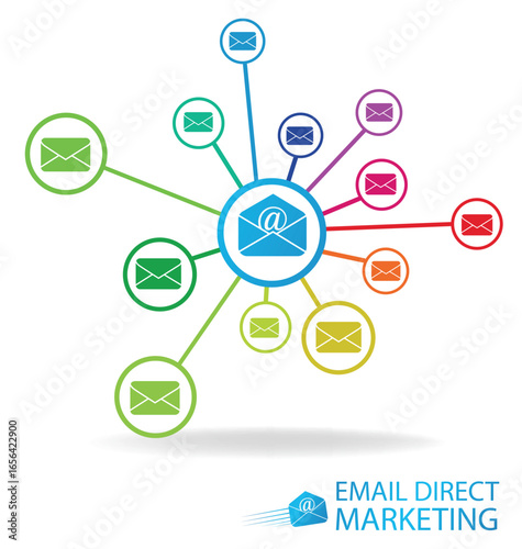 email direct marketing. Communication concept. vector Illustration.