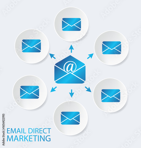 email direct marketing. Communication concept. vector Illustration.