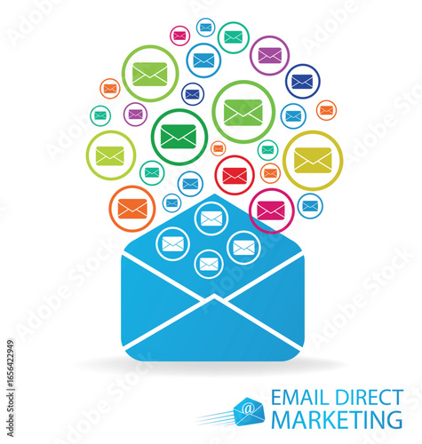 email direct marketing. Communication concept. vector Illustration.