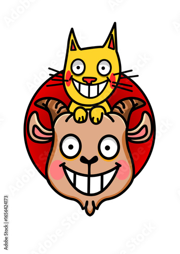 Design of a cat on a goat
