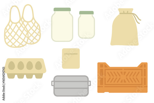 Assorted reusable grocery and food containers