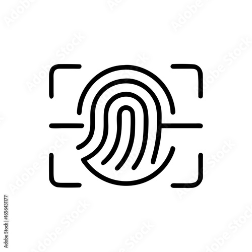 Biometric Identification Scan of Fingerprint with Framing for Digital Authentication Systems