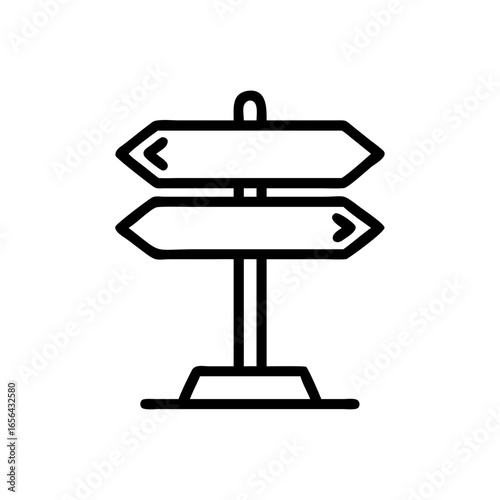 Two way signpost pointing in opposite directions hand drawn illustration