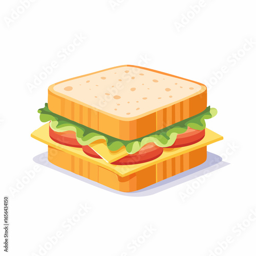 Colorful Square Sandwich Illustration
